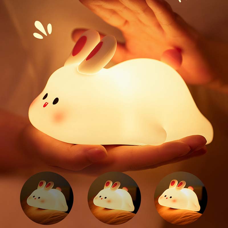 Luz Noturna Coelho em Silicone: Doçura e Segurança Noturna