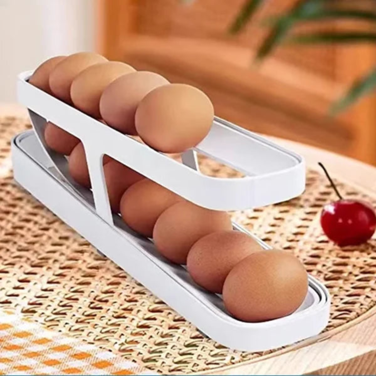 Suporte para ovos elegante para um armazenamento compacto e prático