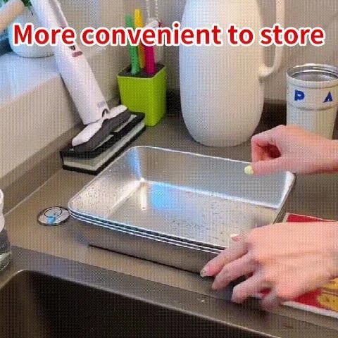 Prato em inox conversível: Conserve e sirva com elegância