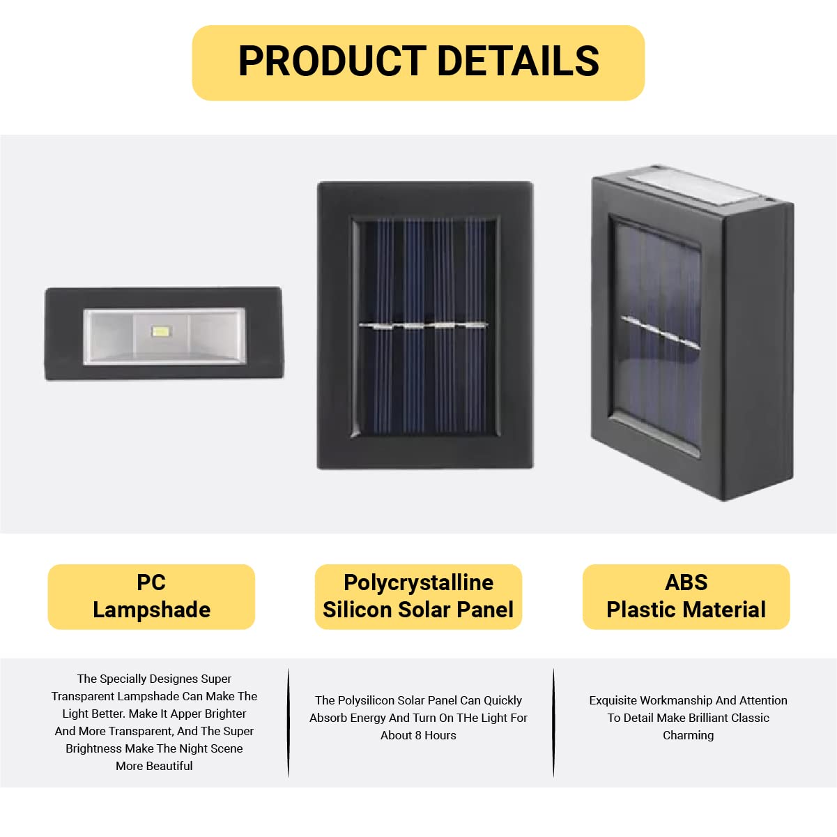 Luz solar exterior económica e ecológica