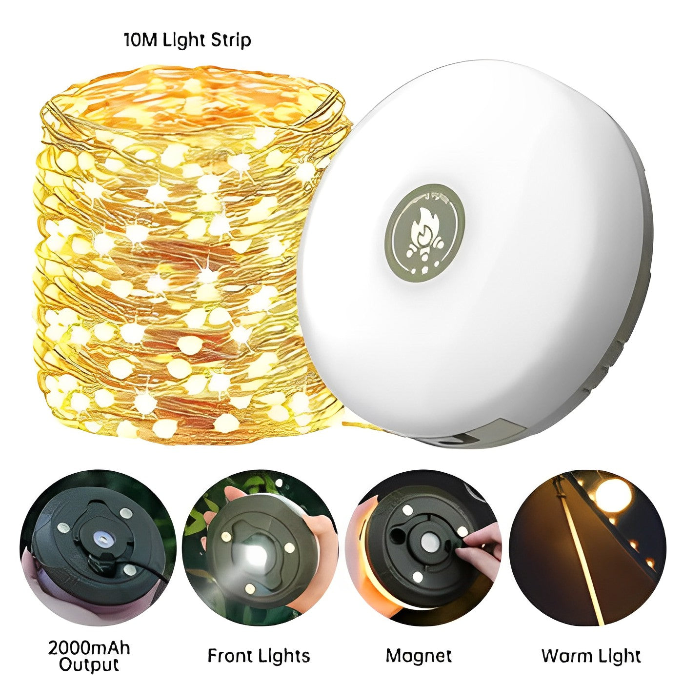 Lanterna de camping LED potente com bateria de longa duração