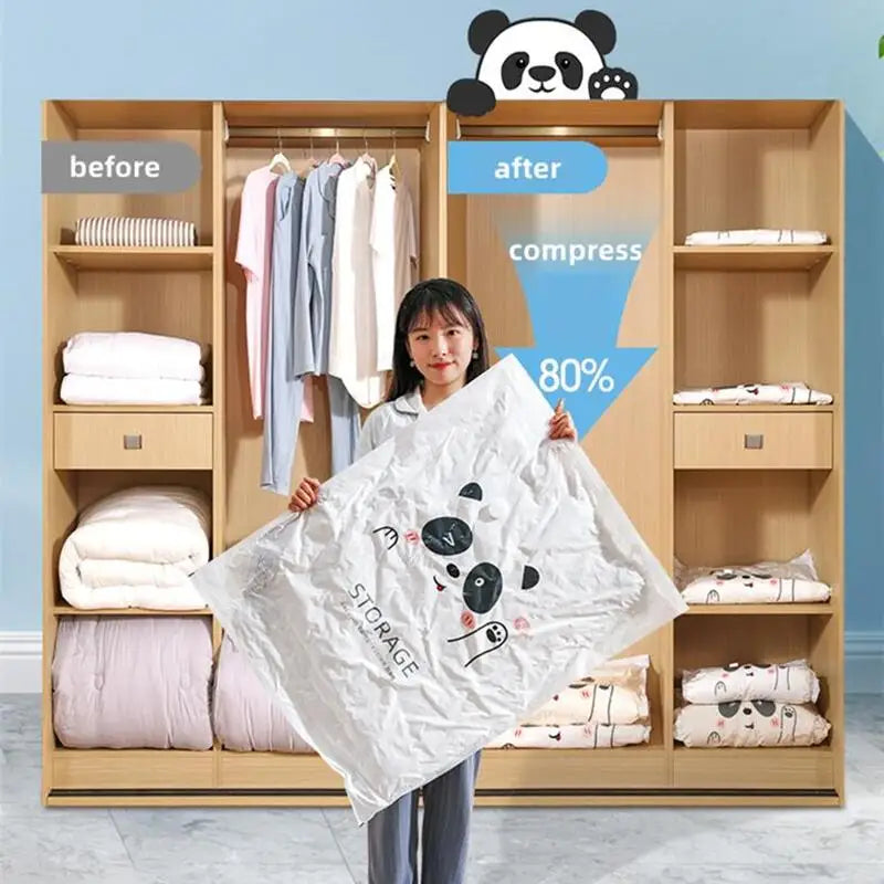 Kit de sac de compressão com bomba: Ganhe 80 % de espaço