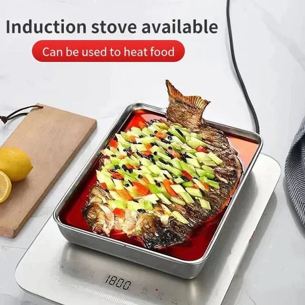 Prato em inox conversível: Conserve e sirva com elegância