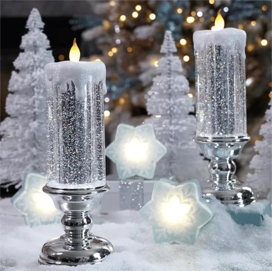 Velas LED de Natal - Luzes festivas e seguras