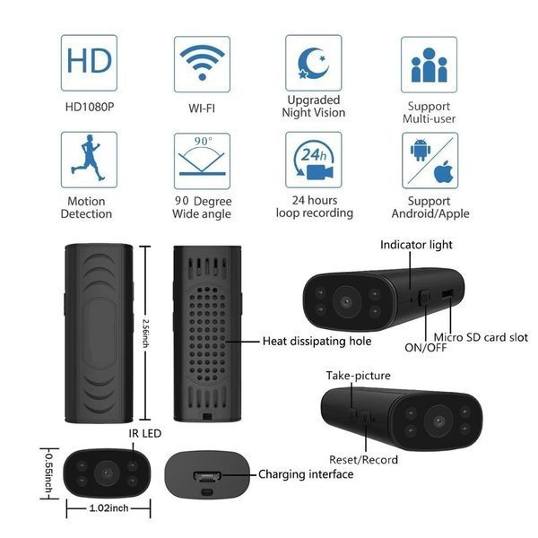 Câmera de vigilância Wi-Fi com alerta instantâneo