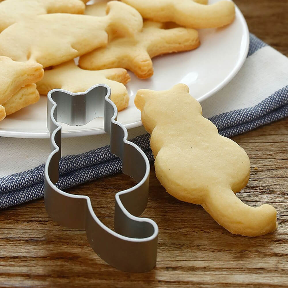 Forma de inox para criar sobremesas em forma de gato