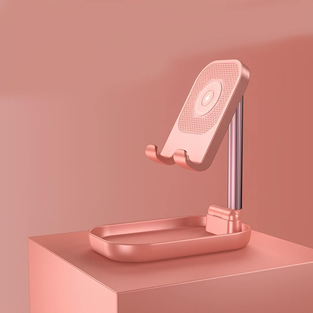Suporte de telefone dobrável com carregador sem fios integrado