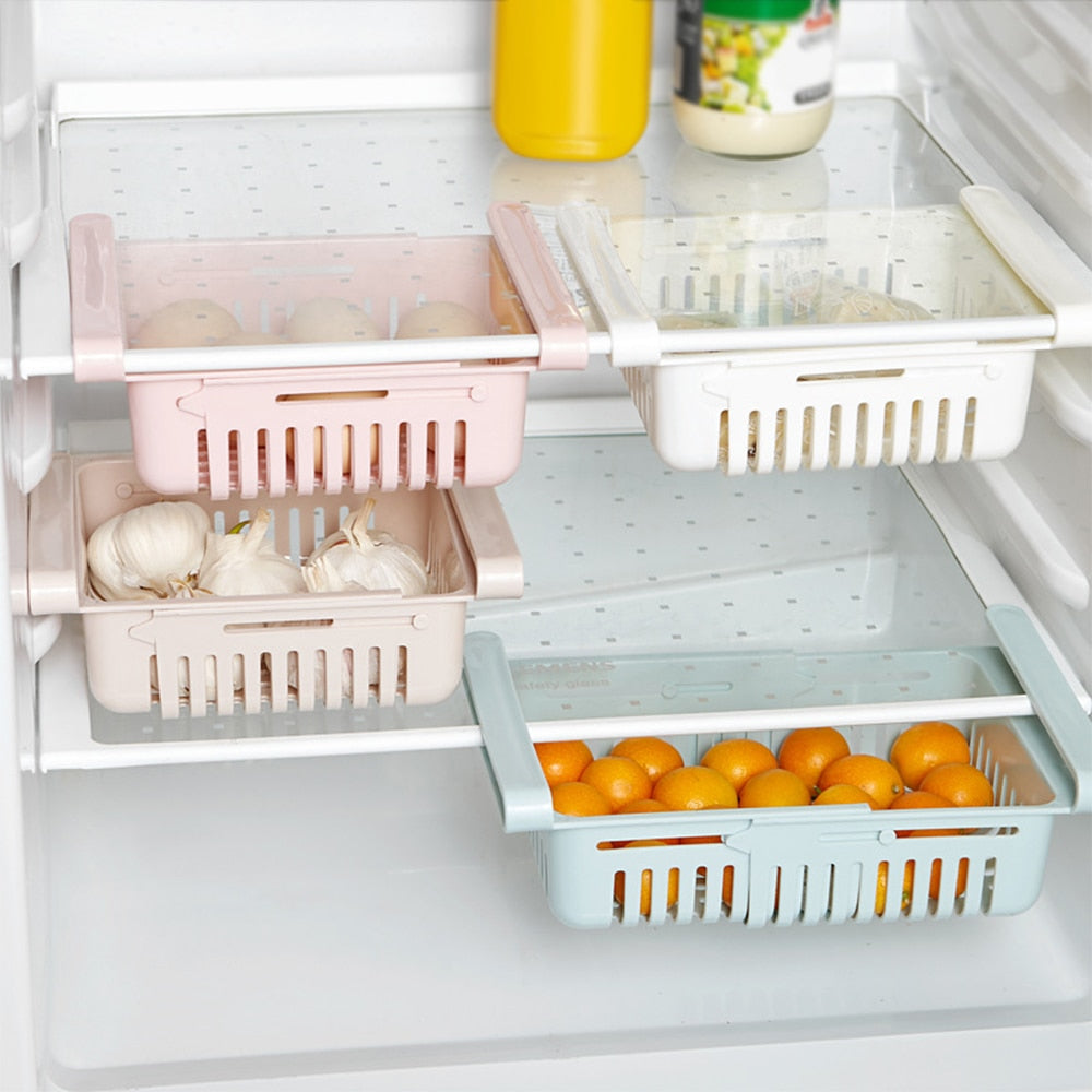 Organizador ajustável para frigorífico: maximize o seu espaço